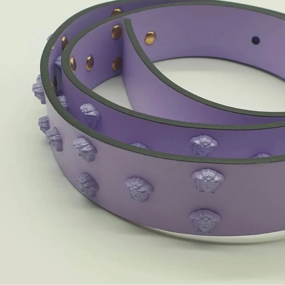 Versace Medusa Studded lilac leather belt NEW (AUTHENTIC) - Picture 13 of 16